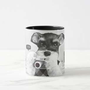 Schnauzer med kamera mugg