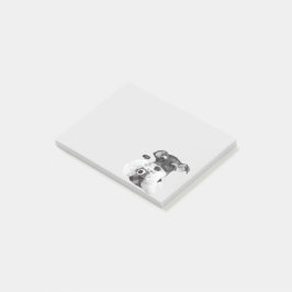 Schnauzer med kamera post-it block