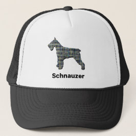 Schnauzer Mini Standard Giant Hund Silhouette Grid Keps