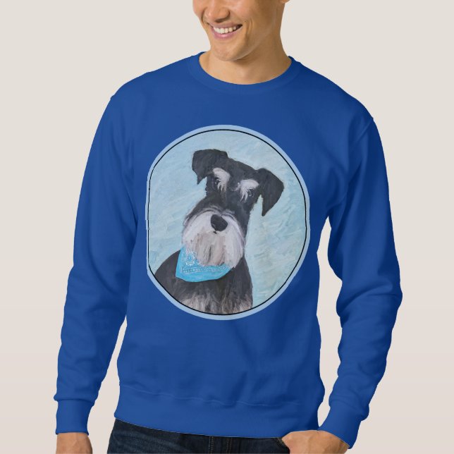 Schnauzer (Miniature) Painting - Cute Original Dog Lång Ärmad Tröja (Framsida)