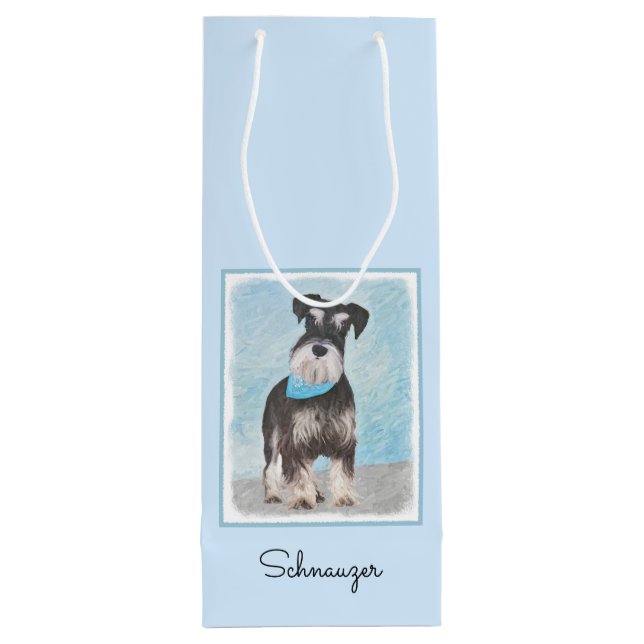 Schnauzer (Miniature) Painting - Cute Original Hun (Baksidan)