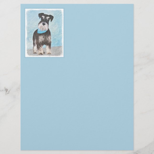 Schnauzer (Miniature) Painting - Cute Original Hun (Framsida)