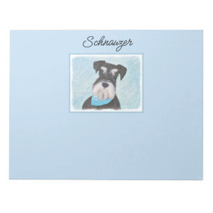 Schnauzer (Miniature) Painting - Cute Original Hun Anteckningsblock