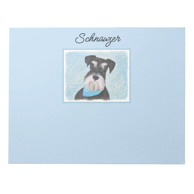 Schnauzer (Miniature) Painting - Cute Original Hun Anteckningsblock (Framsida)