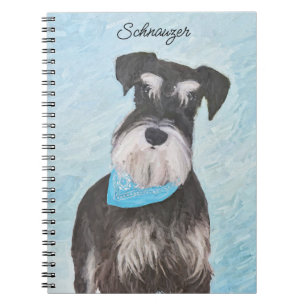 Schnauzer (Miniature) Painting - Cute Original Hun Anteckningsbok