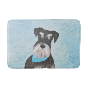 Schnauzer (Miniature) Painting - Cute Original Hun Badrumsmatta