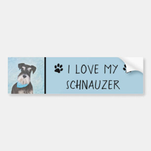 Schnauzer (Miniature) Painting - Cute Original Hun Bildekal