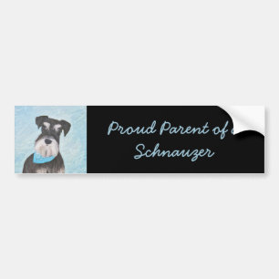 Schnauzer (Miniature) Painting - Cute Original Hun Bildekal