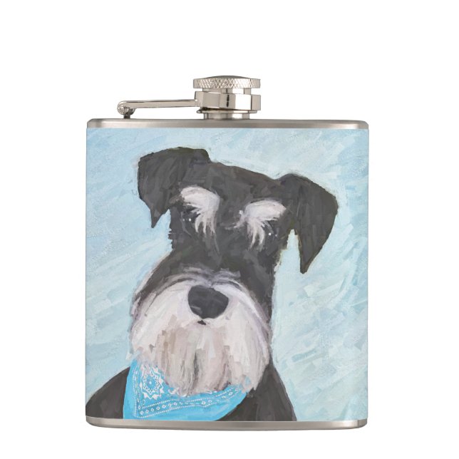 Schnauzer (Miniature) Painting - Cute Original Hun Fickplunta (Framsidan)