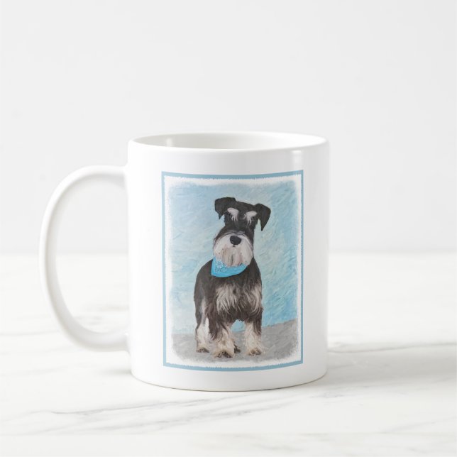 Schnauzer (Miniature) Painting - Cute Original Hun Kaffemugg (Vänster)