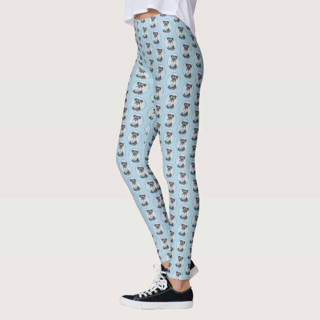 Schnauzer (Miniature) Painting - Cute Original Hun Leggings (Vänster)
