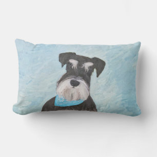 Schnauzer (Miniature) Painting - Cute Original Hun Lumbarkudde