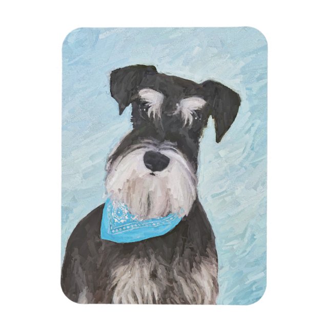 Schnauzer (Miniature) Painting - Cute Original Hun Magnet (Vertikal)