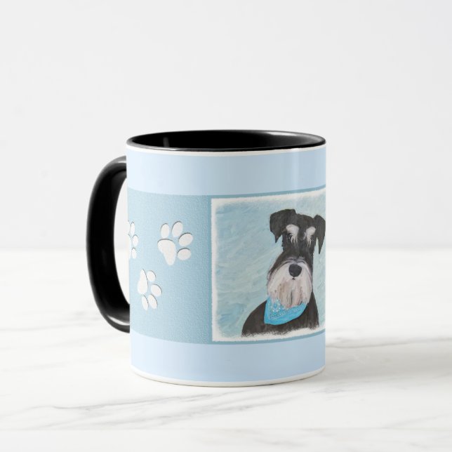 Schnauzer (Miniature) Painting - Cute Original Hun Mugg (Framsida vänster)