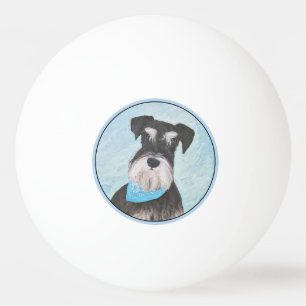 Schnauzer (Miniature) Painting - Cute Original Hun Pingisboll