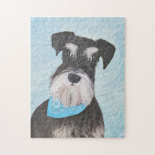 Schnauzer (Miniature) Painting - Cute Original Hun Pussel