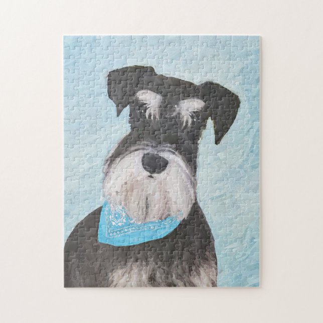 Schnauzer (Miniature) Painting - Cute Original Hun Pussel (Vertikal)