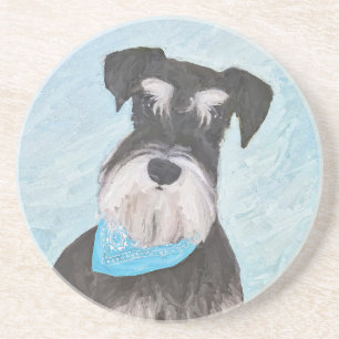 Schnauzer (Miniature) Painting - Cute Original Hun Underlägg