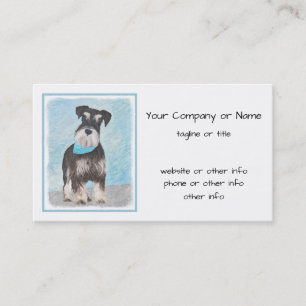 Schnauzer (Miniature) Painting - Cute Original Hun Visitkort