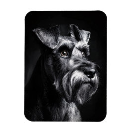 Schnauzer Monokrom Porträtt Flexibel Magnet