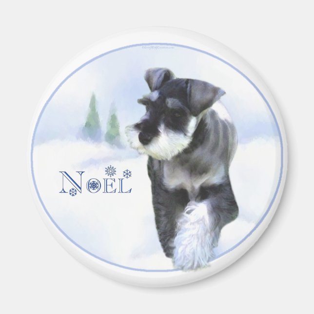 Schnauzer Noel Magnet (Framsidan)