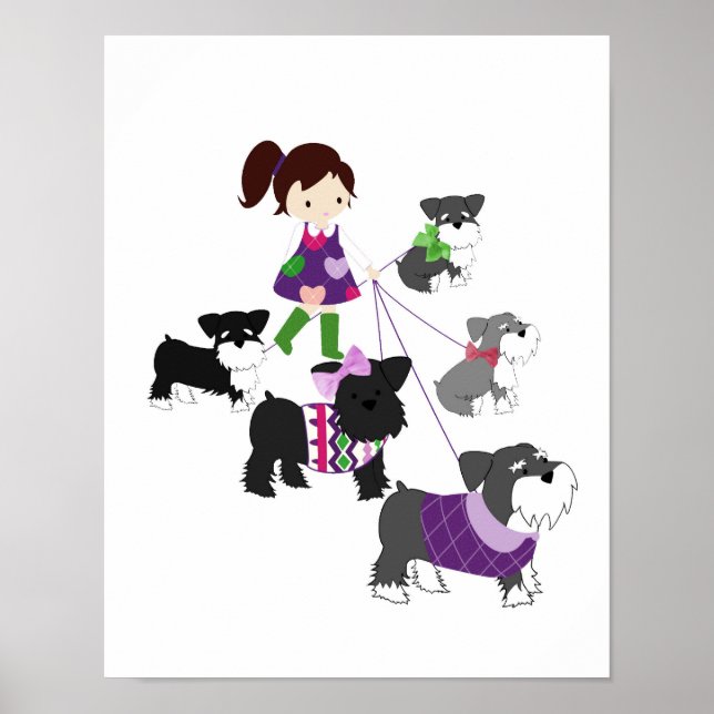 Schnauzer Nursery Wall Art Poster (Framsidan)