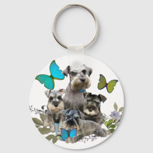 Schnauzer- och Butterflies-gåvor och kläder Nyckelring