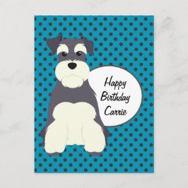 Schnauzer och Polka dots Birthday Vykort