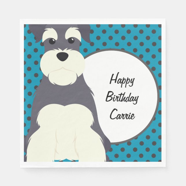 Schnauzer och Polka dots Personlig Pappersservett (Framsidan)