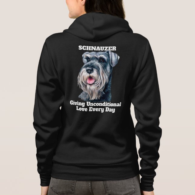 Schnauzer - ovillkorlig Kärlek Cute Pet Owner T Shirt (Baksida)