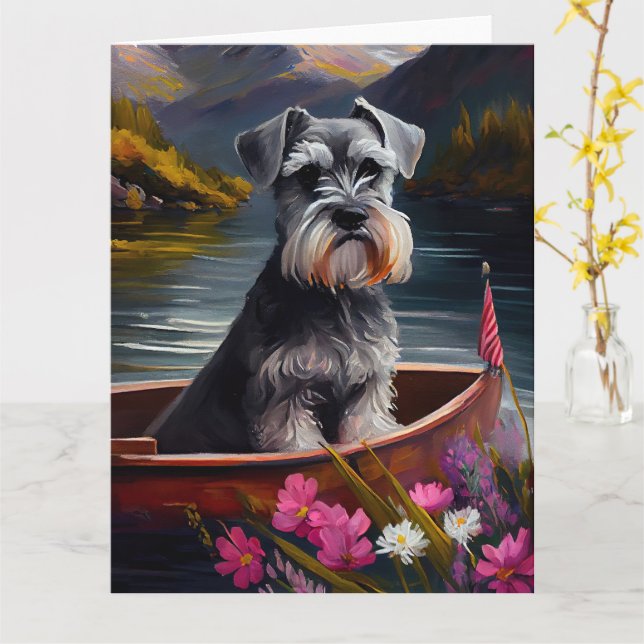 Schnauzer på åra: Ett naturskönt äventyr Kort (Gul blomma)