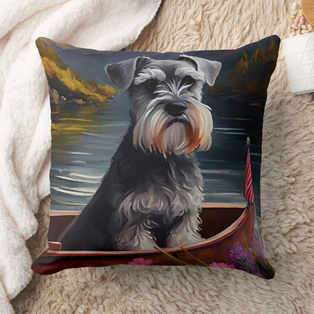 Schnauzer på åra: Ett naturskönt äventyr Kudde (Filt)