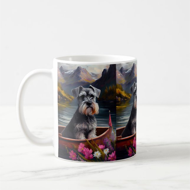 Schnauzer på paddel: Ett naturskönt äventyr Kaffemugg (Vänster)
