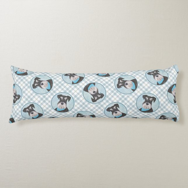 Schnauzer Painting Ministrate Uncropped Pet Hund A Kroppskudde (Framsidan)