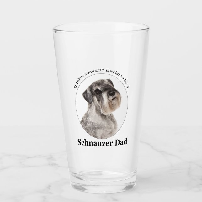 Schnauzer Pappa Glass Tumbler Glaskopp (Framsida)