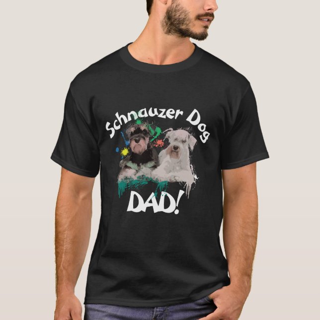 Schnauzer Pappa Hund älskare Best Hund Pappa T Shirt (Framsida)