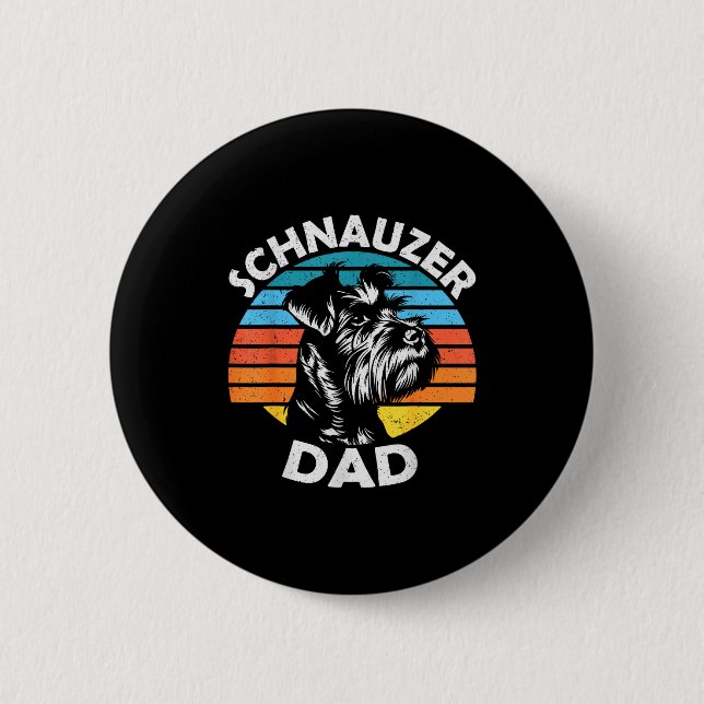 Schnauzer pappa hund sällskapsdjur rolig fars dag  knapp (Framsida)