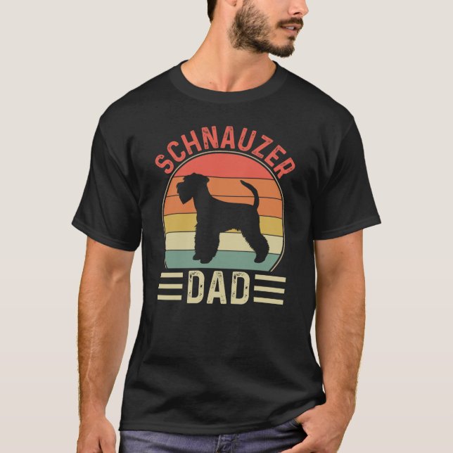 Schnauzer Pappa hundägare Schnauzer Hund vintage T Shirt (Framsida)
