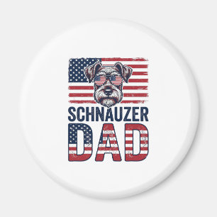 Schnauzer Pappa Patriotisk Vintage Hund Magnet