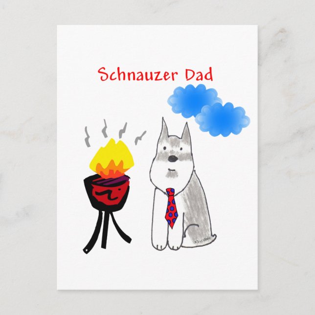 Schnauzer Pappa vykort (Framsida)