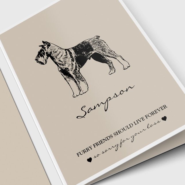Schnauzer Pet Loss Hund älskare Sympathy Kort (Pet memorial , sympathy card, pet loss, schnauzer dog dog lover)