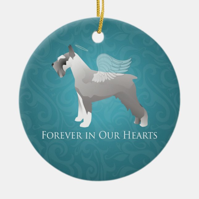 Schnauzer Pet Memorial Design Julgransprydnad Keramik (Framsidan)