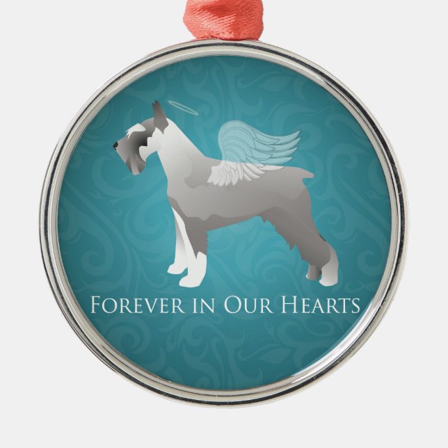 Schnauzer Pet Memorial Design Julgransprydnad Metall (Framsidan)