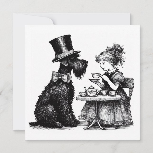 Schnauzer-platta anteckningskort för Hund (Framsida)