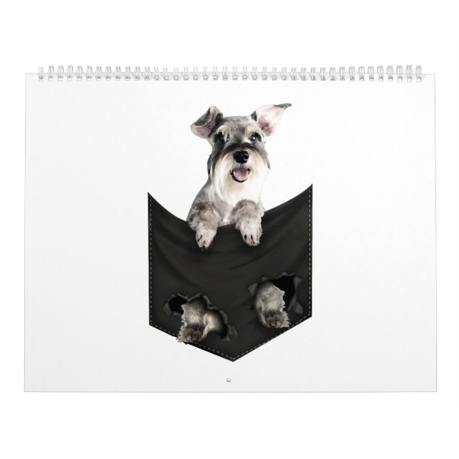Schnauzer Pocket Mid Classic-ficka Kalender (Omslag)