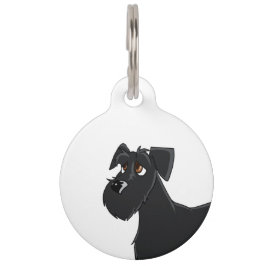 Schnauzer porträtt hund märkre, blank back djurbricka