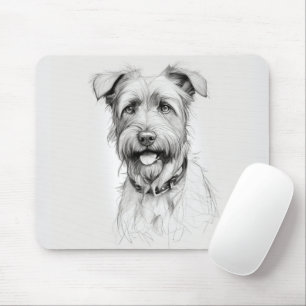 Schnauzer Porträtt Sketch Musmatta