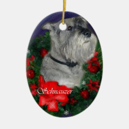 Schnauzer-prydnadsgåvor Julgransprydnad Keramik