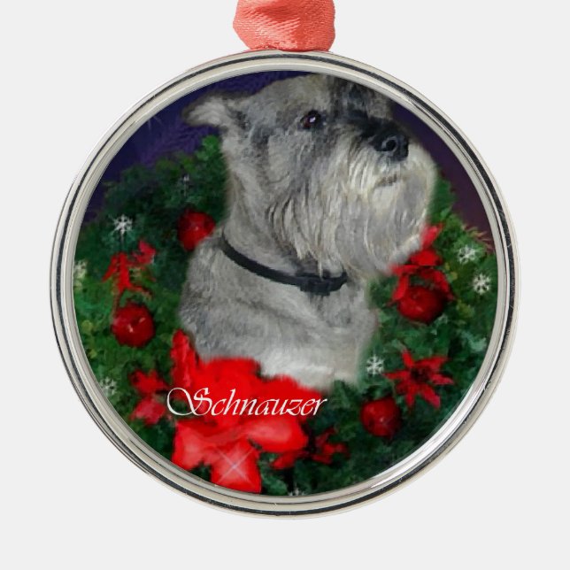 Schnauzer-prydnadsgåvor Julgransprydnad Metall (Framsidan)