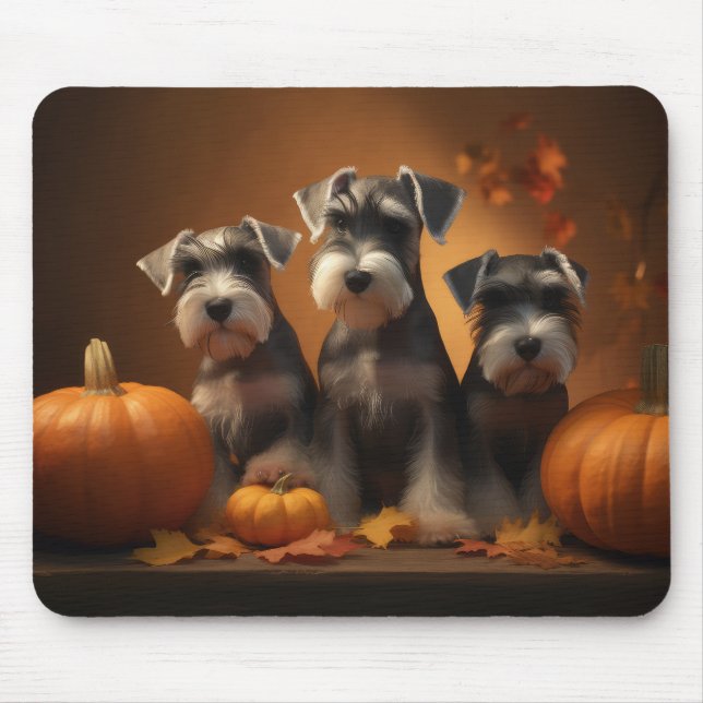 Schnauzer Puppy Autumn Delight Pumpkin Musmatta (Framsidan)